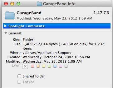 Remove garageband sound library